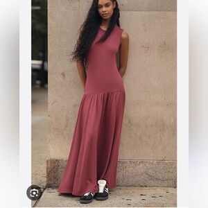 Anthropologie Sleeveless Drop-Waist Midi Dress